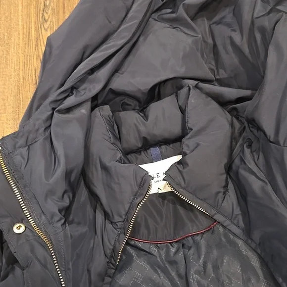 Cole Haan | Long Navy Hooded Puffer Coat Size Small - Picture 8 of 12
